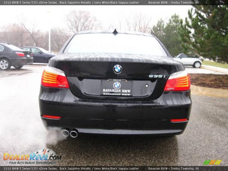 2010 BMW 5 Series 535i xDrive Sedan Black Sapphire Metallic / Ivory White/Black Nappa Leather Photo #4