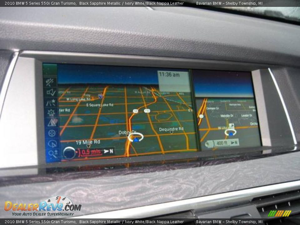 2010 BMW 5 Series 550i Gran Turismo Black Sapphire Metallic / Ivory White/Black Nappa Leather Photo #15