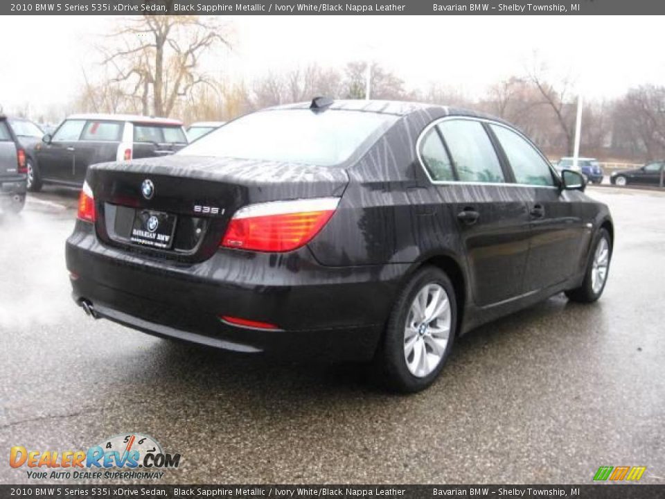 2010 BMW 5 Series 535i xDrive Sedan Black Sapphire Metallic / Ivory White/Black Nappa Leather Photo #5