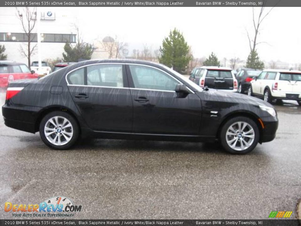 2010 BMW 5 Series 535i xDrive Sedan Black Sapphire Metallic / Ivory White/Black Nappa Leather Photo #6