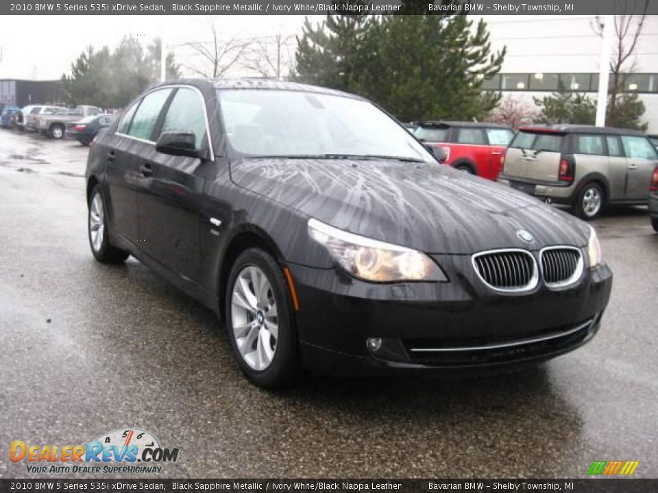2010 BMW 5 Series 535i xDrive Sedan Black Sapphire Metallic / Ivory White/Black Nappa Leather Photo #7