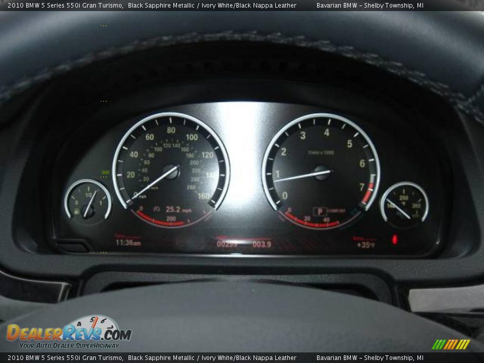 2010 BMW 5 Series 550i Gran Turismo Black Sapphire Metallic / Ivory White/Black Nappa Leather Photo #18