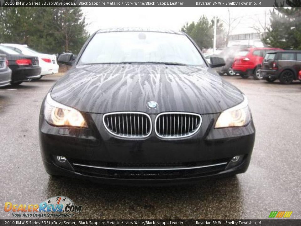 2010 BMW 5 Series 535i xDrive Sedan Black Sapphire Metallic / Ivory White/Black Nappa Leather Photo #8