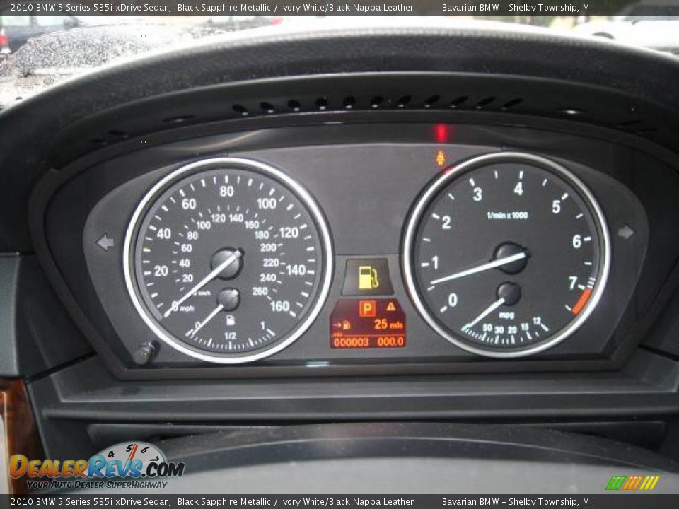 2010 BMW 5 Series 535i xDrive Sedan Black Sapphire Metallic / Ivory White/Black Nappa Leather Photo #17