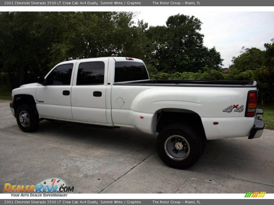 2001 Chevrolet Silverado 3500 LT Crew Cab 4x4 Dually Summit White / Graphite Photo #3