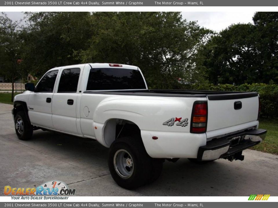 2001 Chevrolet Silverado 3500 LT Crew Cab 4x4 Dually Summit White / Graphite Photo #4