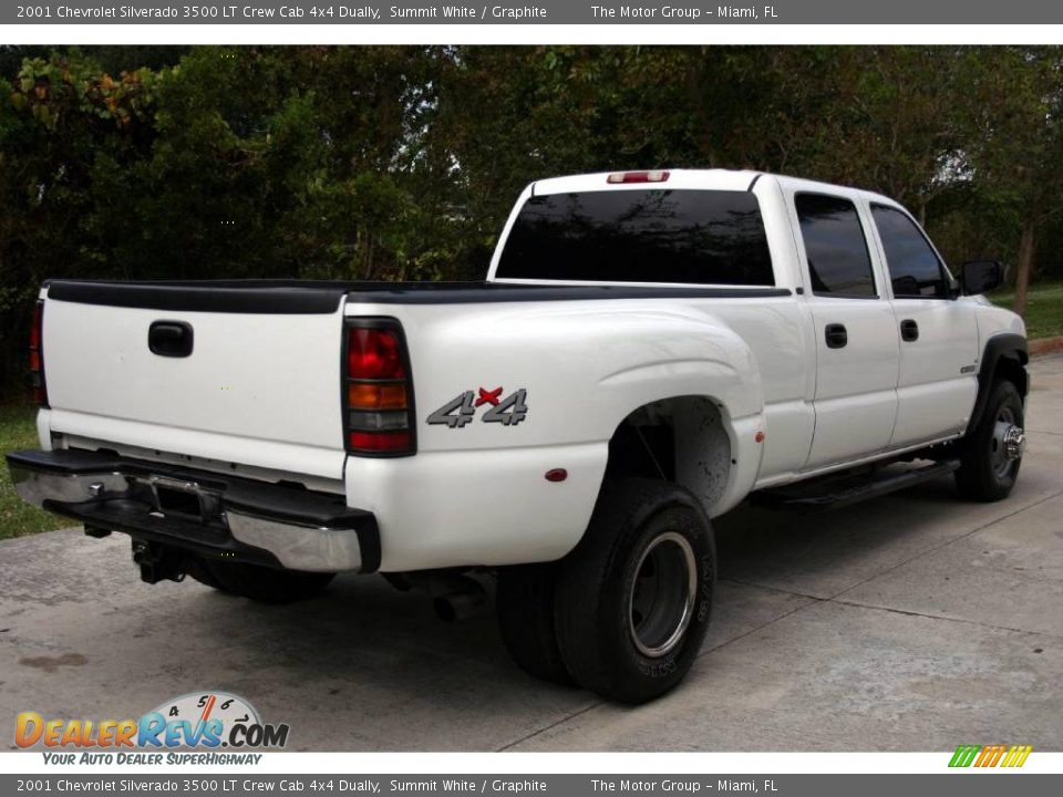 2001 Chevrolet Silverado 3500 LT Crew Cab 4x4 Dually Summit White / Graphite Photo #7