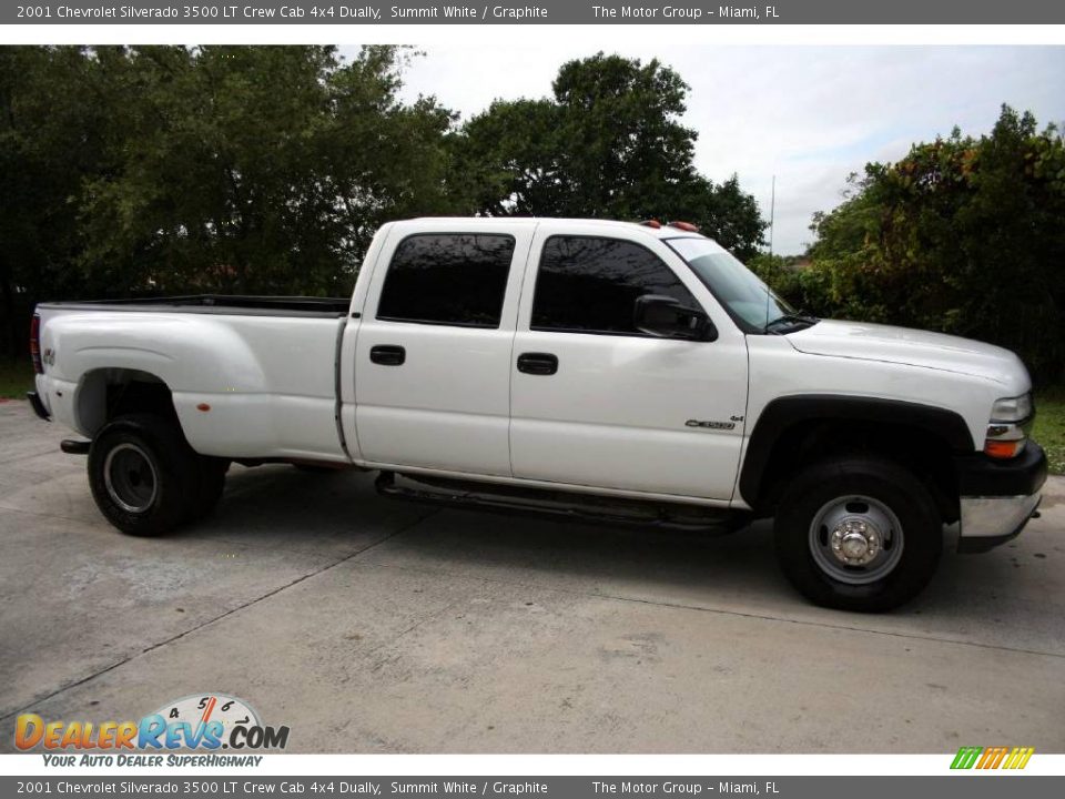 2001 Chevrolet Silverado 3500 LT Crew Cab 4x4 Dually Summit White / Graphite Photo #9