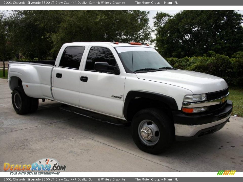 2001 Chevrolet Silverado 3500 LT Crew Cab 4x4 Dually Summit White / Graphite Photo #10