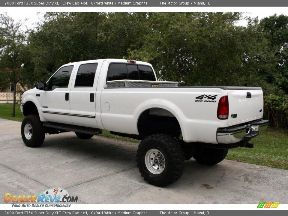 2000 Ford F350 Super Duty XLT Crew Cab 4x4 Oxford White / Medium Graphite Photo #5