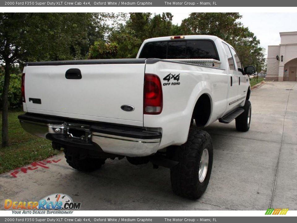 2000 Ford F350 Super Duty XLT Crew Cab 4x4 Oxford White / Medium Graphite Photo #8