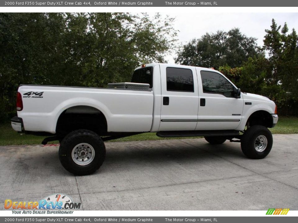 2000 Ford F350 Super Duty XLT Crew Cab 4x4 Oxford White / Medium Graphite Photo #10