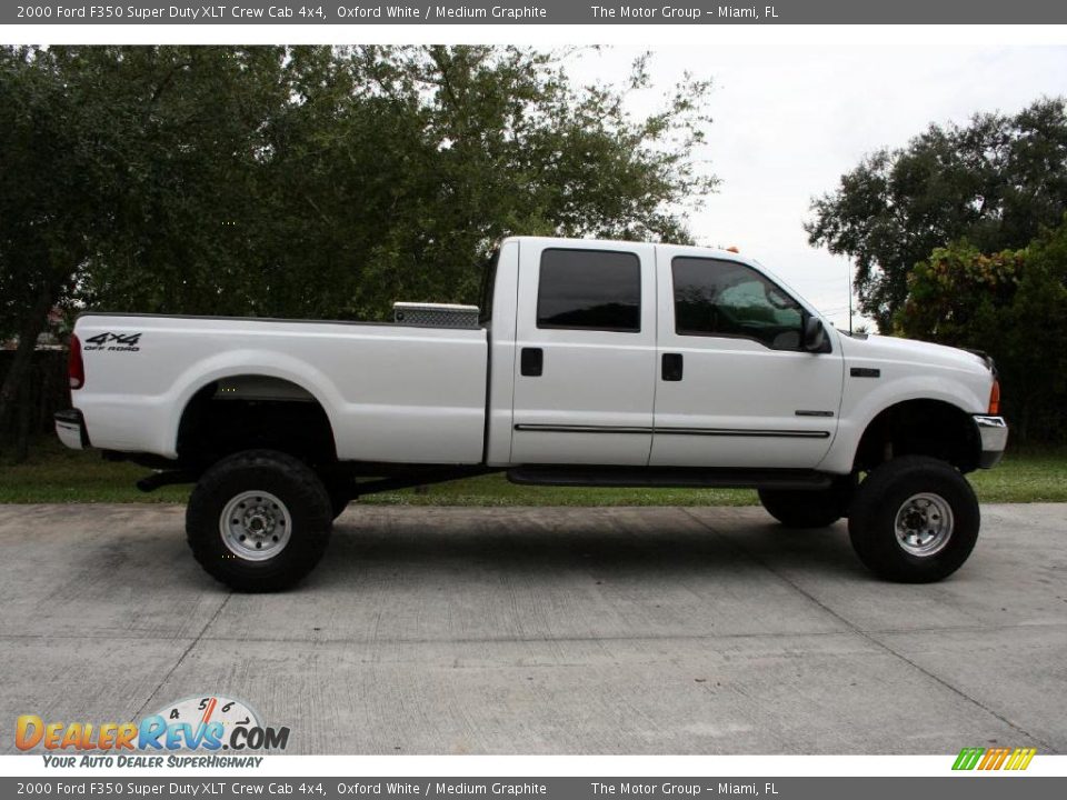 2000 Ford F350 Super Duty XLT Crew Cab 4x4 Oxford White / Medium Graphite Photo #11