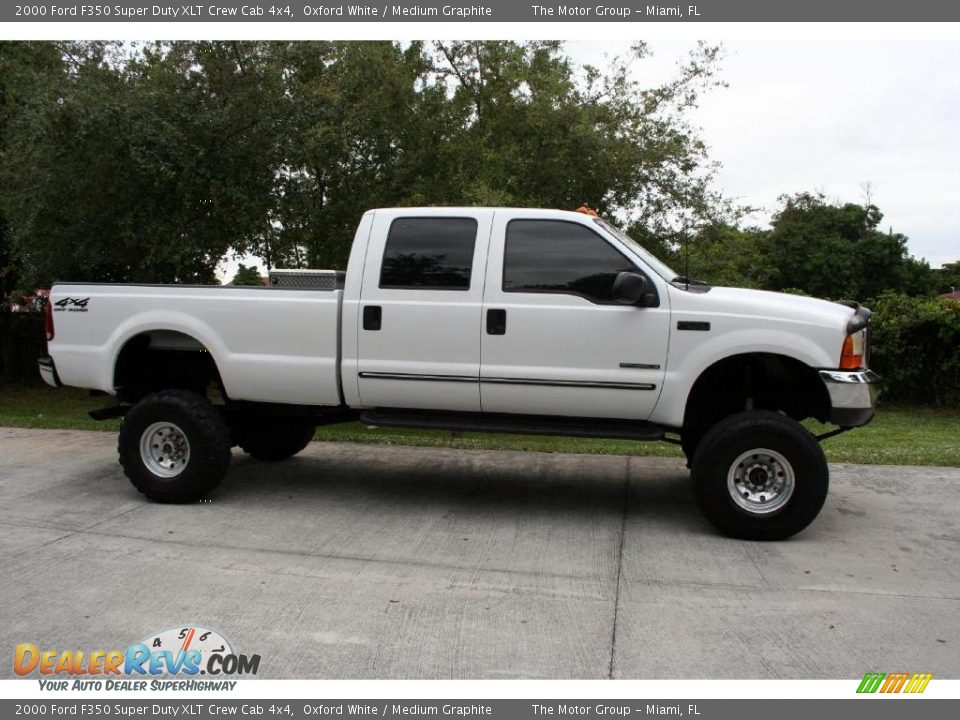 2000 Ford F350 Super Duty XLT Crew Cab 4x4 Oxford White / Medium Graphite Photo #12