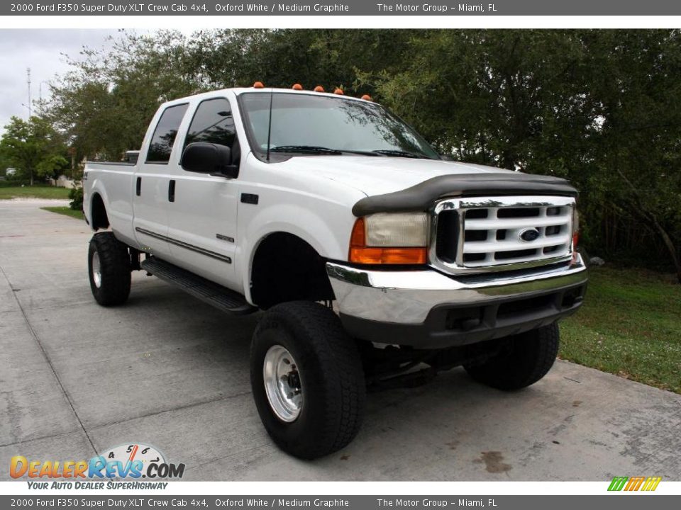 2000 Ford F350 Super Duty XLT Crew Cab 4x4 Oxford White / Medium Graphite Photo #14