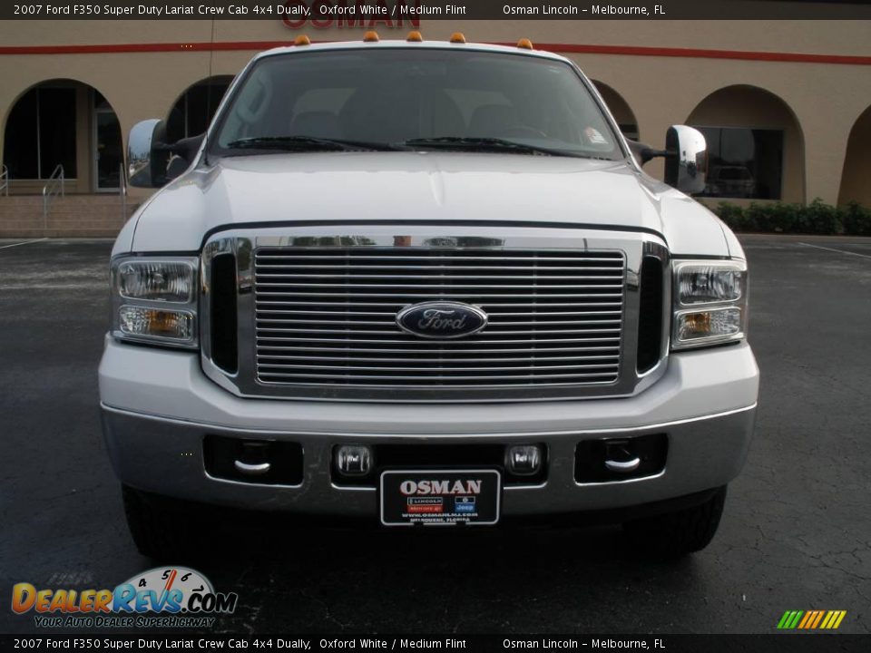 2007 Ford F350 Super Duty Lariat Crew Cab 4x4 Dually Oxford White / Medium Flint Photo #2