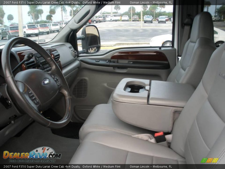 2007 Ford F350 Super Duty Lariat Crew Cab 4x4 Dually Oxford White / Medium Flint Photo #14
