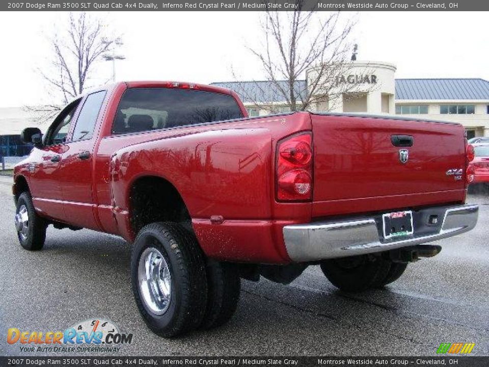 2007 Dodge Ram 3500 SLT Quad Cab 4x4 Dually Inferno Red Crystal Pearl / Medium Slate Gray Photo #3