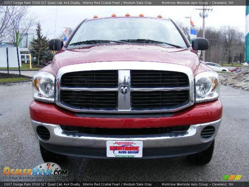 2007 Dodge Ram 3500 SLT Quad Cab 4x4 Dually Inferno Red Crystal Pearl / Medium Slate Gray Photo #8