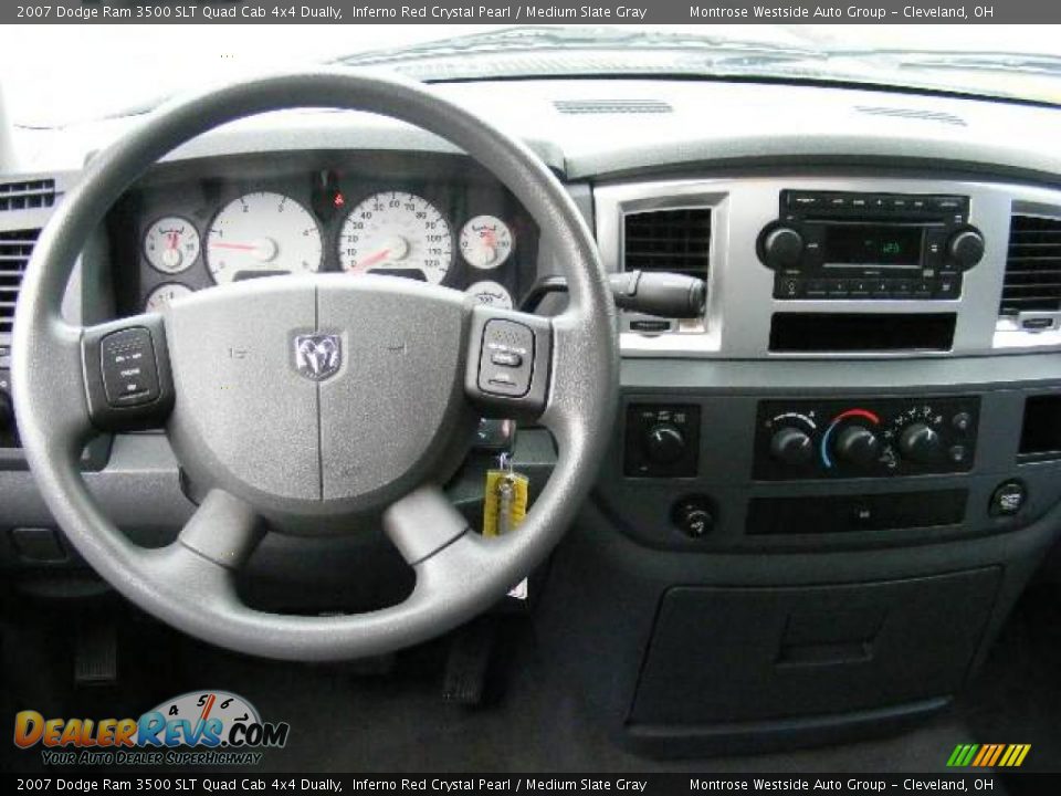 2007 Dodge Ram 3500 SLT Quad Cab 4x4 Dually Inferno Red Crystal Pearl / Medium Slate Gray Photo #15