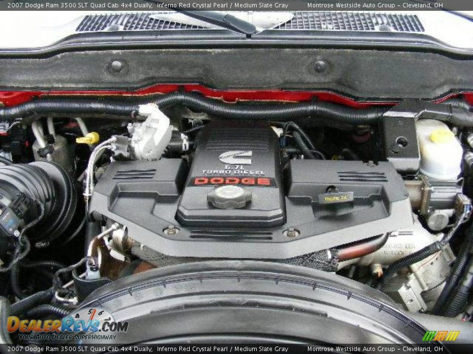 2007 Dodge Ram 3500 SLT Quad Cab 4x4 Dually Inferno Red Crystal Pearl / Medium Slate Gray Photo #28