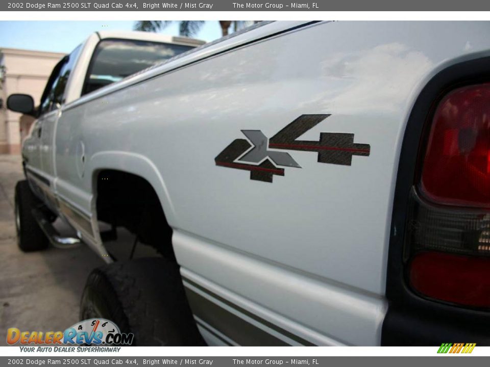 2002 Dodge Ram 2500 SLT Quad Cab 4x4 Bright White / Mist Gray Photo #16