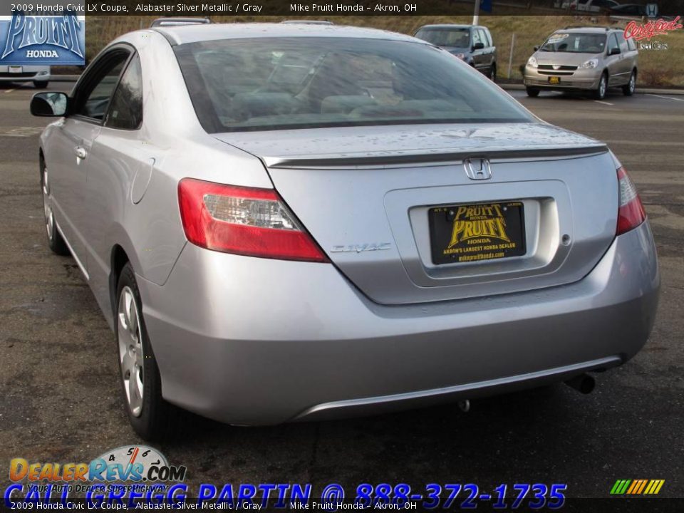 2009 Honda Civic LX Coupe Alabaster Silver Metallic / Gray Photo #2