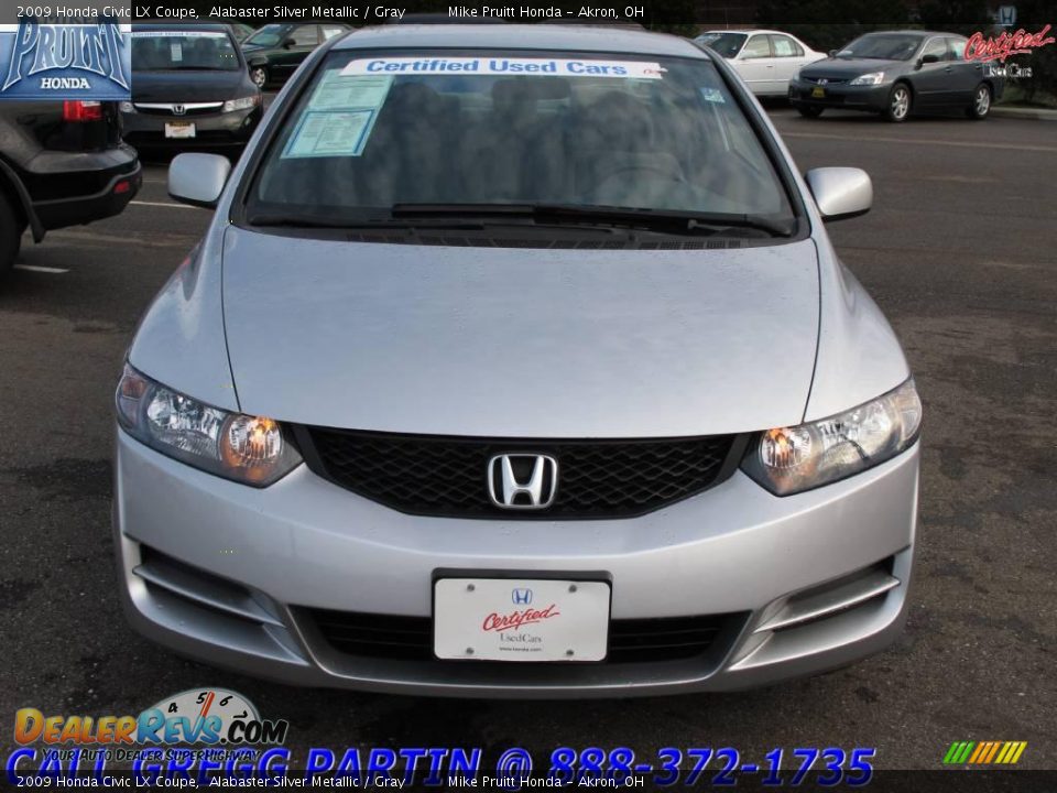 2009 Honda Civic LX Coupe Alabaster Silver Metallic / Gray Photo #4