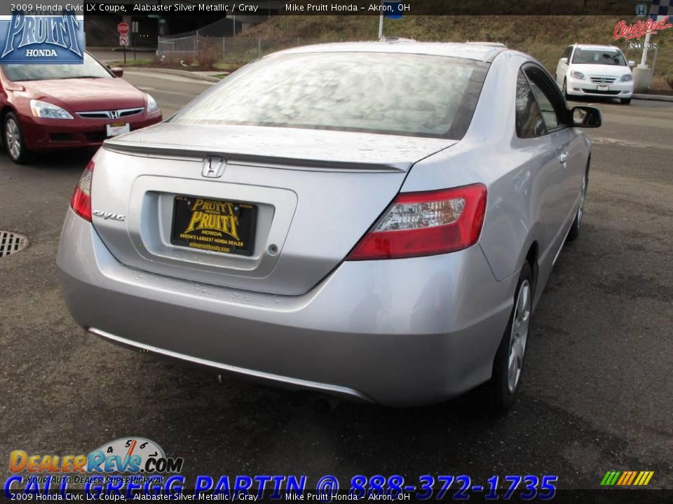 2009 Honda Civic LX Coupe Alabaster Silver Metallic / Gray Photo #7