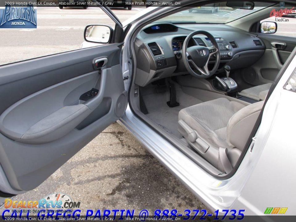 2009 Honda Civic LX Coupe Alabaster Silver Metallic / Gray Photo #10