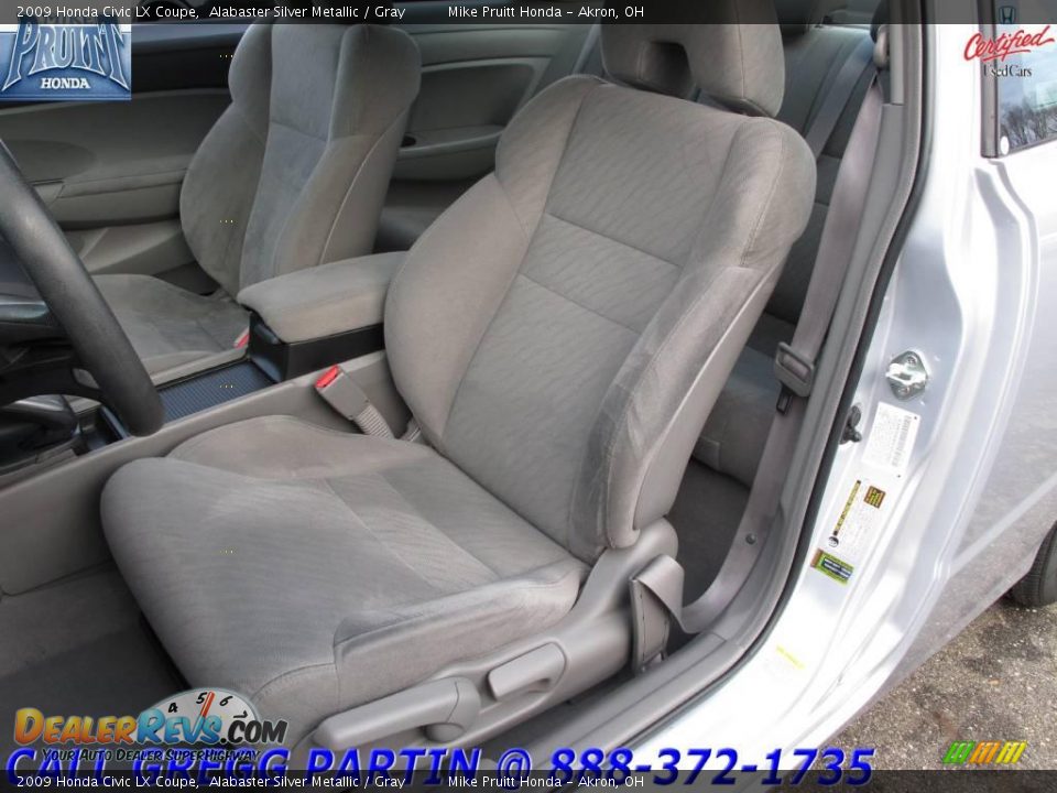2009 Honda Civic LX Coupe Alabaster Silver Metallic / Gray Photo #11