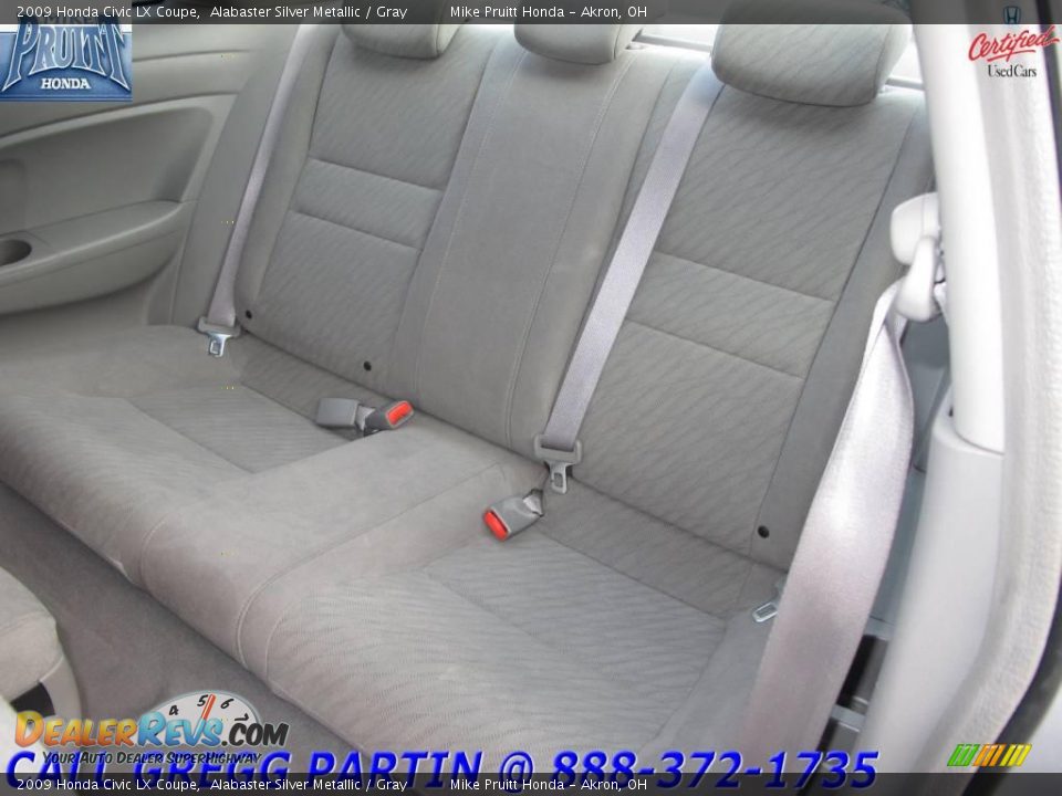 2009 Honda Civic LX Coupe Alabaster Silver Metallic / Gray Photo #12