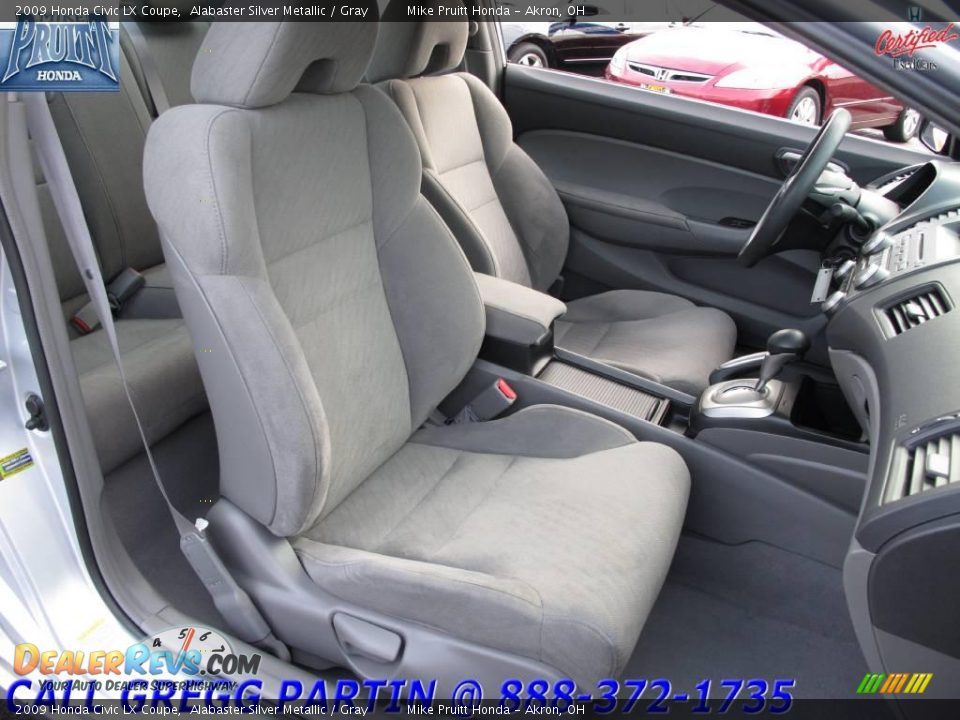 2009 Honda Civic LX Coupe Alabaster Silver Metallic / Gray Photo #13