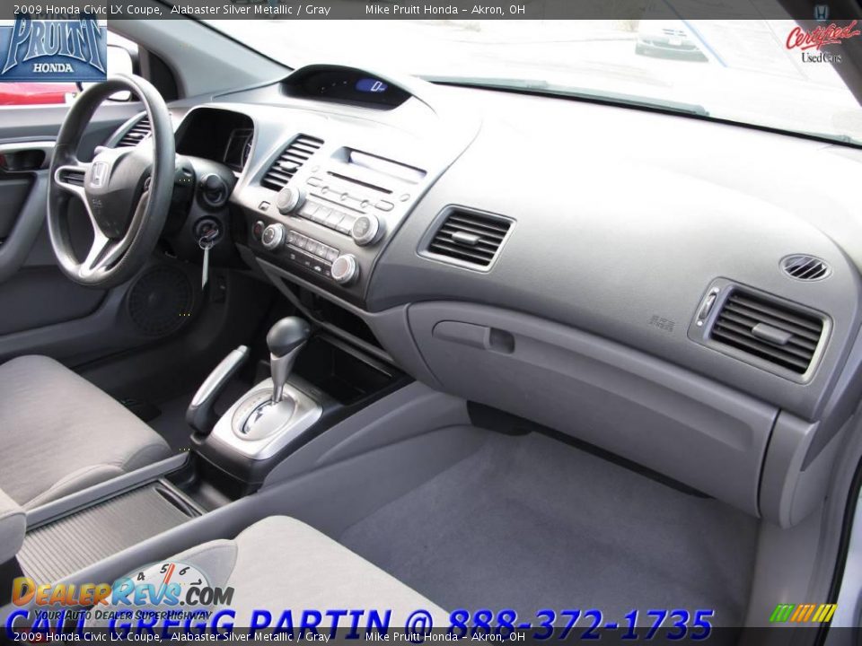 2009 Honda Civic LX Coupe Alabaster Silver Metallic / Gray Photo #14
