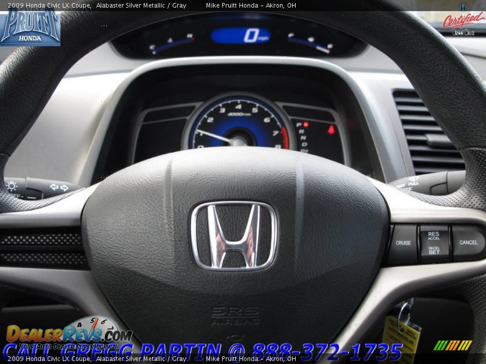 2009 Honda Civic LX Coupe Alabaster Silver Metallic / Gray Photo #17