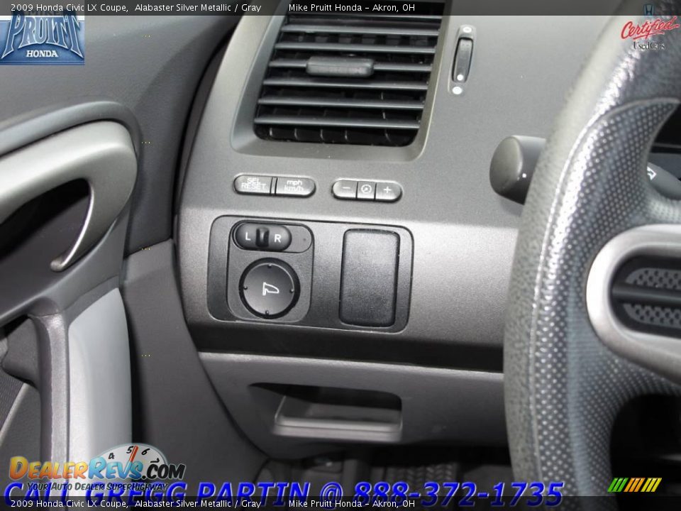 2009 Honda Civic LX Coupe Alabaster Silver Metallic / Gray Photo #19