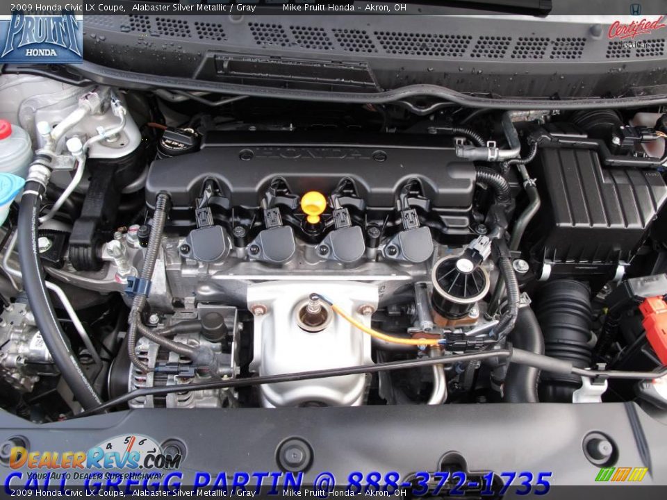 2009 Honda Civic LX Coupe Alabaster Silver Metallic / Gray Photo #23