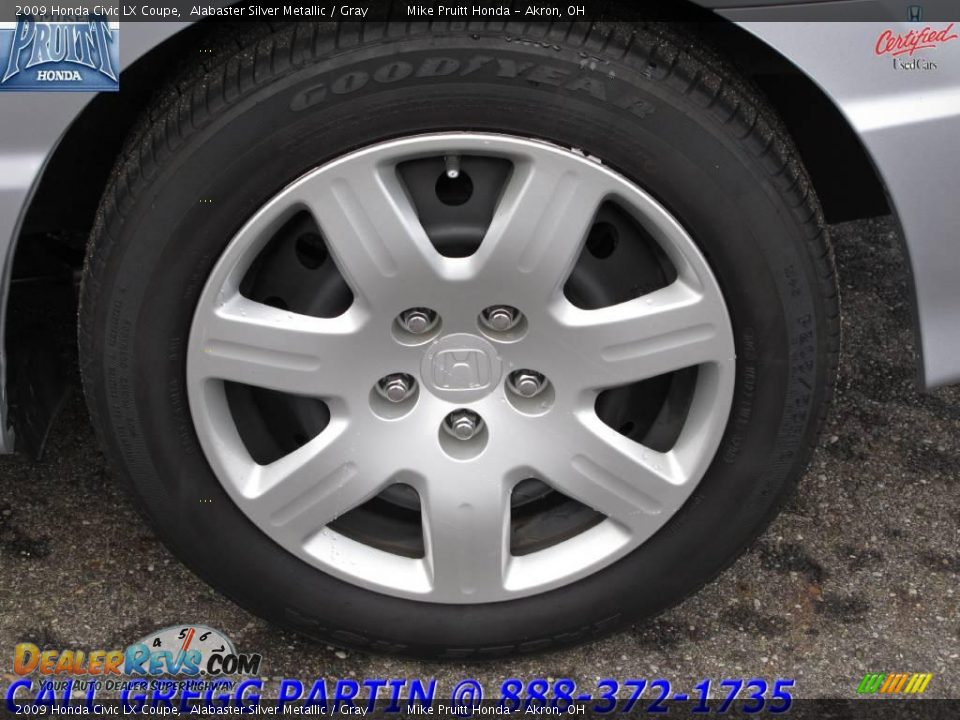 2009 Honda Civic LX Coupe Alabaster Silver Metallic / Gray Photo #25