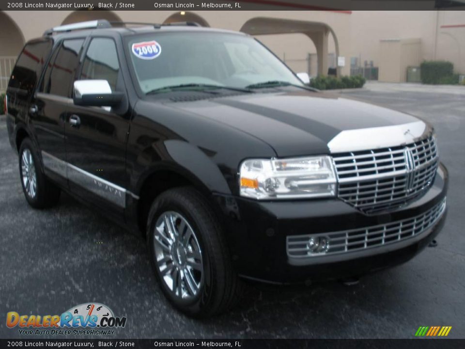 2008 Lincoln Navigator Luxury Black / Stone Photo #1