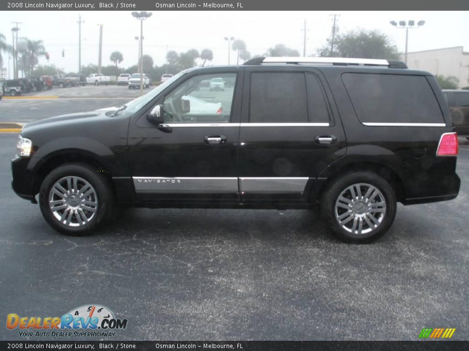 2008 Lincoln Navigator Luxury Black / Stone Photo #3