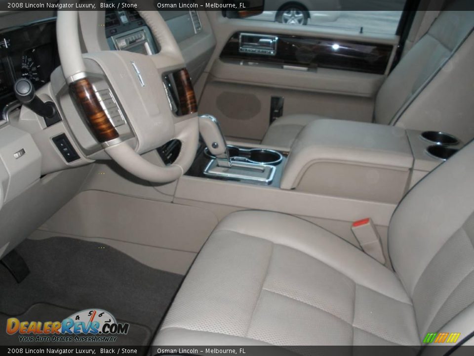 2008 Lincoln Navigator Luxury Black / Stone Photo #12