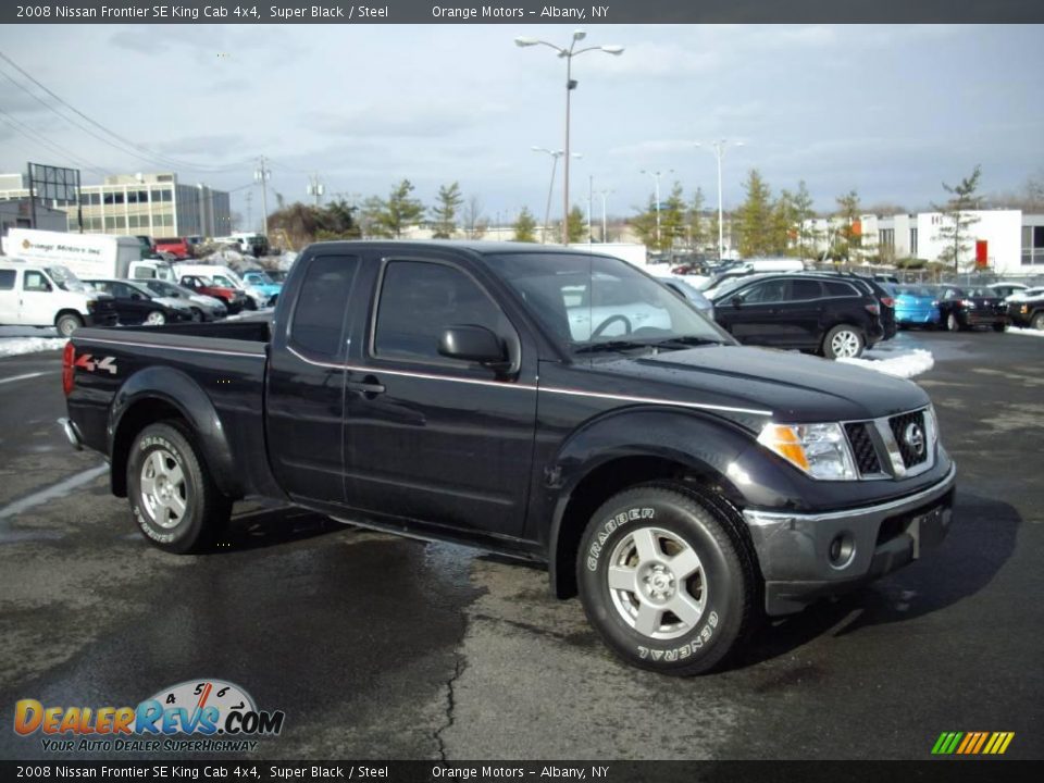 2008 Nissan Frontier SE King Cab 4x4 Super Black / Steel Photo #1
