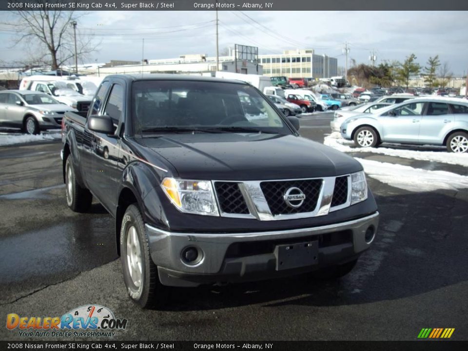 2008 Nissan Frontier SE King Cab 4x4 Super Black / Steel Photo #2