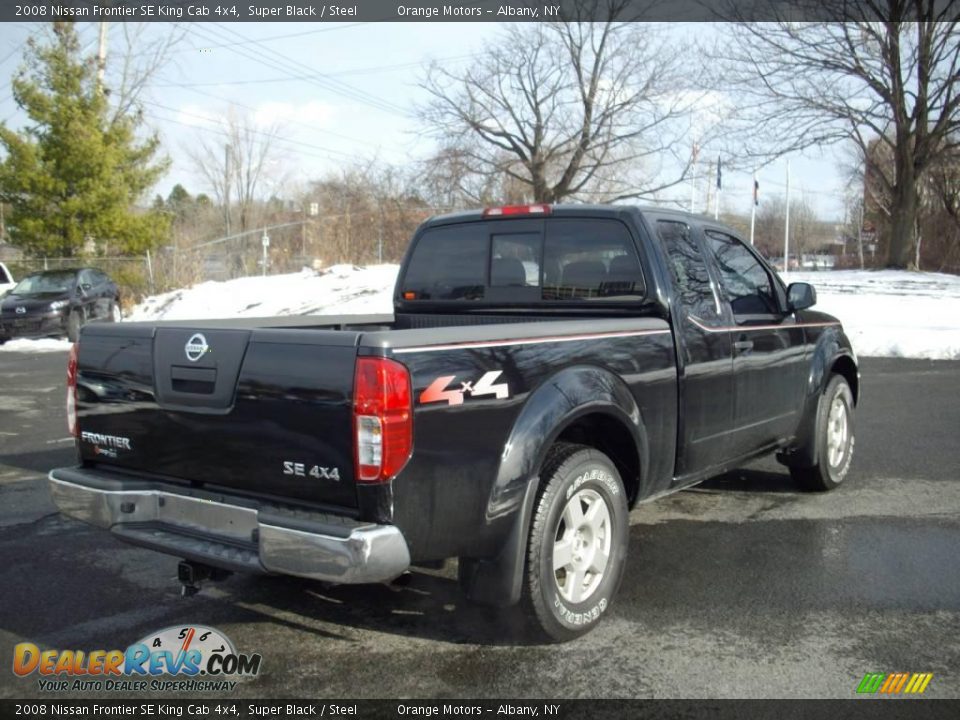 2008 Nissan Frontier SE King Cab 4x4 Super Black / Steel Photo #4