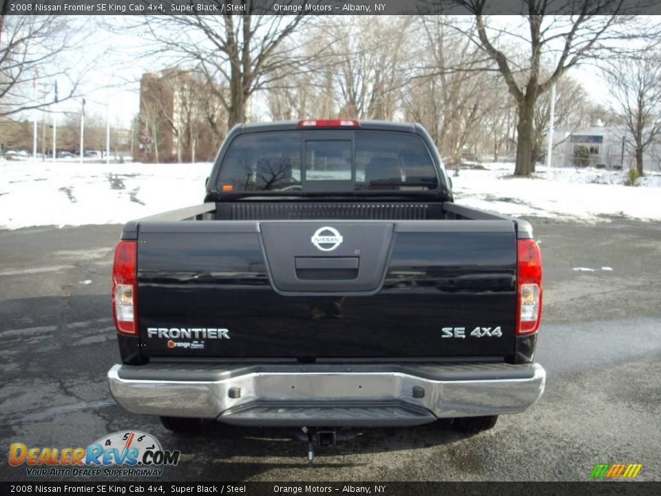 2008 Nissan Frontier SE King Cab 4x4 Super Black / Steel Photo #5