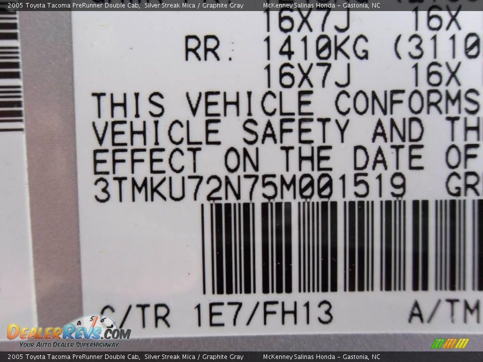 2005 Toyota Tacoma PreRunner Double Cab Silver Streak Mica / Graphite Gray Photo #11