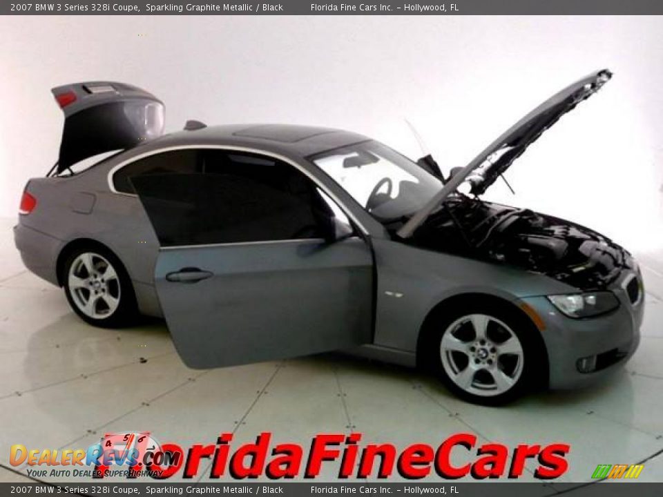 2007 BMW 3 Series 328i Coupe Sparkling Graphite Metallic / Black Photo #7
