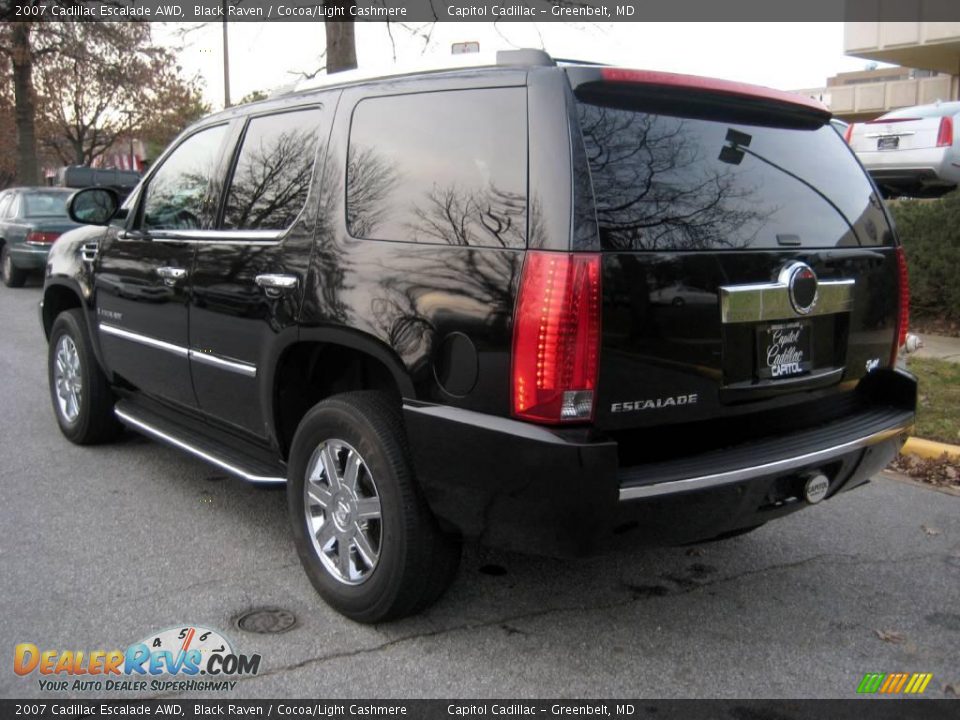 2007 Cadillac Escalade AWD Black Raven / Cocoa/Light Cashmere Photo #2