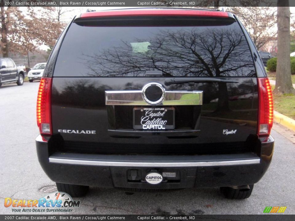 2007 Cadillac Escalade AWD Black Raven / Cocoa/Light Cashmere Photo #3