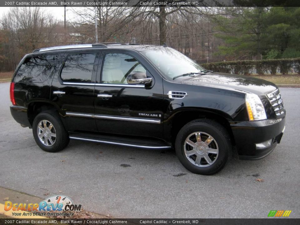 2007 Cadillac Escalade AWD Black Raven / Cocoa/Light Cashmere Photo #5